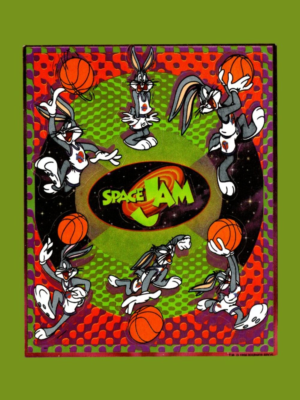 Gibson Greetings x Looney Tunes Space Jam Vintage 1996 Sticker Sheet